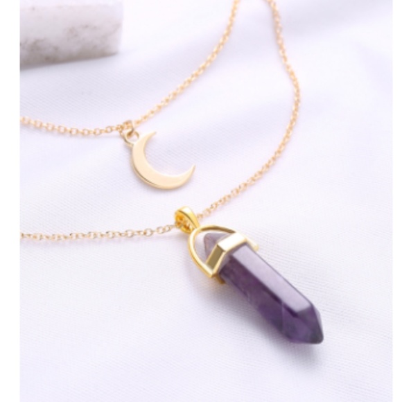 PENDANT NECKLACE W/ MOON - Picture 2 of 4